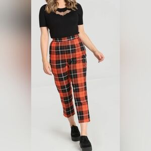 Hell Bunny Clementine cropped black and orange pants size XL